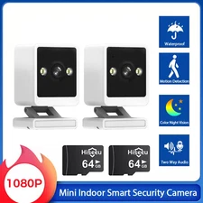 2 Pack Hiseeu Mini Indoor 1080P Wi-Fi Smart Security Camera Two-Way Audio IP PIR