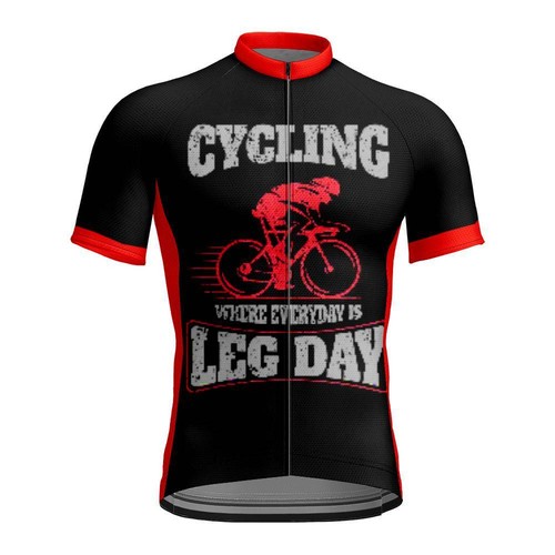 Men's Bike Cycling Jersey Full Zip Biking Jersey Funny Cycling Shirt Sports Tops - Picture 23 of 35