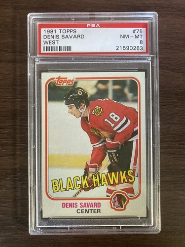 1981 DENIS SAVARD RC PSA 8 #75 Blackhawks Canadiens HOF M+ Blackhawks Topps