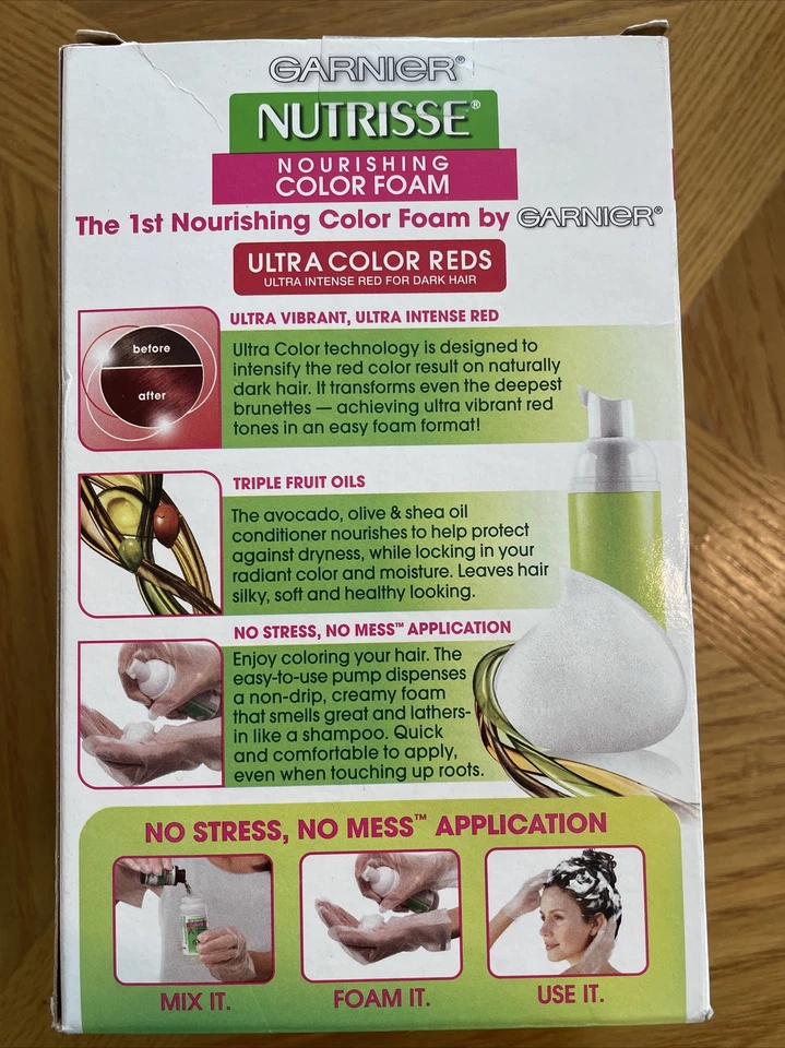 Garnier Nutrisse Color Espuma Nutrisse 6UR Luz Rojo Ultra Intenso Nuevo En Caja A Foto 2 de 4
