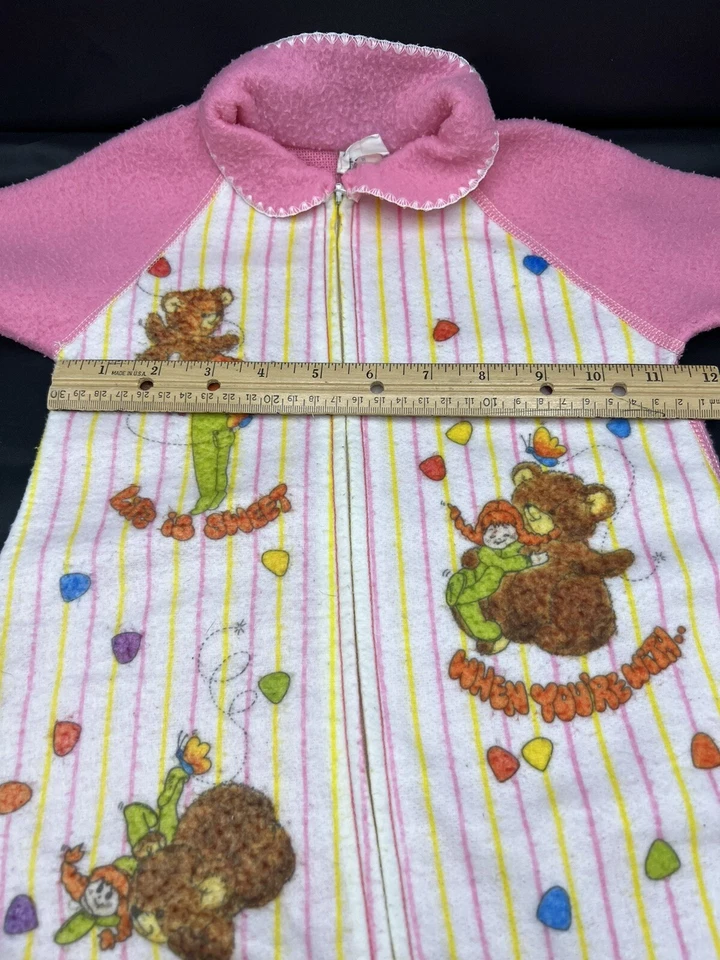 De colección 1979 Daekor Baby Bunting Sleep Sak Pot Belly Bear Pink Life Is Sweet ** Foto 2 de 4