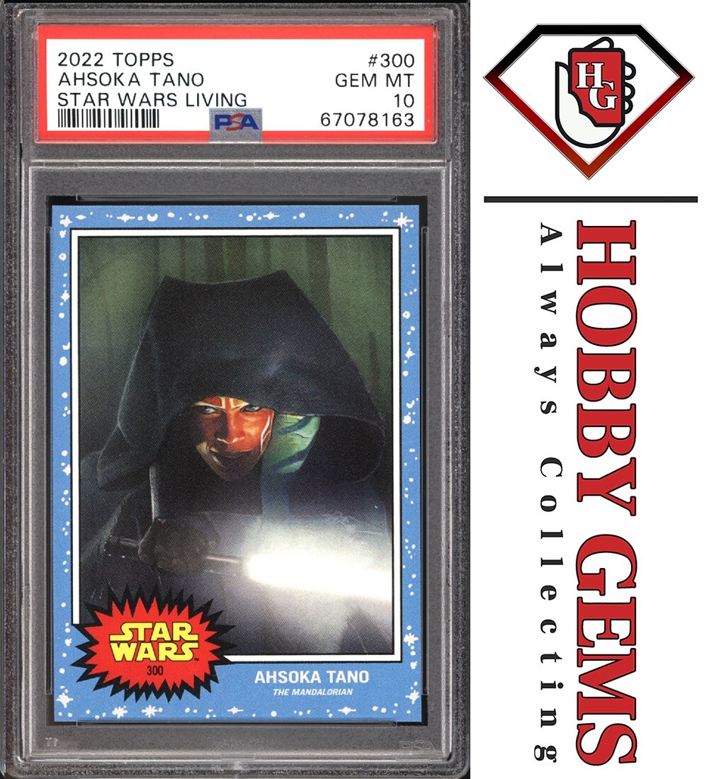 AHSOKA TANO PSA 10 2022 Star Wars Topps Living The Mandalorian #300 C2