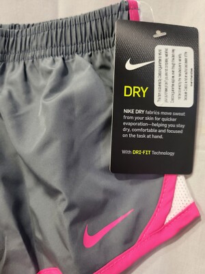 Nike Dri-Fit Tempo Shorts, Girls, Cool Grey, Size 2T **BRAND NEW