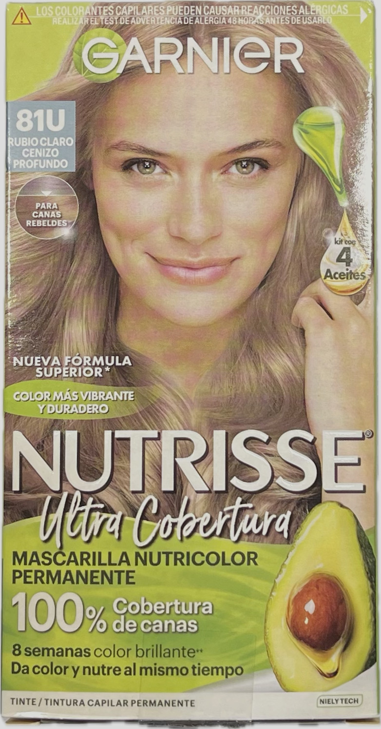 Dye Nutrisse 81u Ligh Blond Ash (rubio Claro Cenizo Profundo