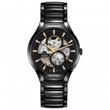 Rado True Round Automatic Open Heart Uhr R27107172 Watch Keramik Schwarz