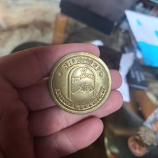 Antique Style Brass Tombstone Arizona Territory Sheriff  Badge
