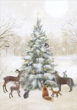 Animals Decorating the Tree Sarah Summers LPG Greetings Christmas Card