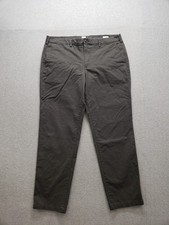 Gap Men Khaki Pants 38X32 Dark Gray Zip Button Slash Pockets Straight Casual