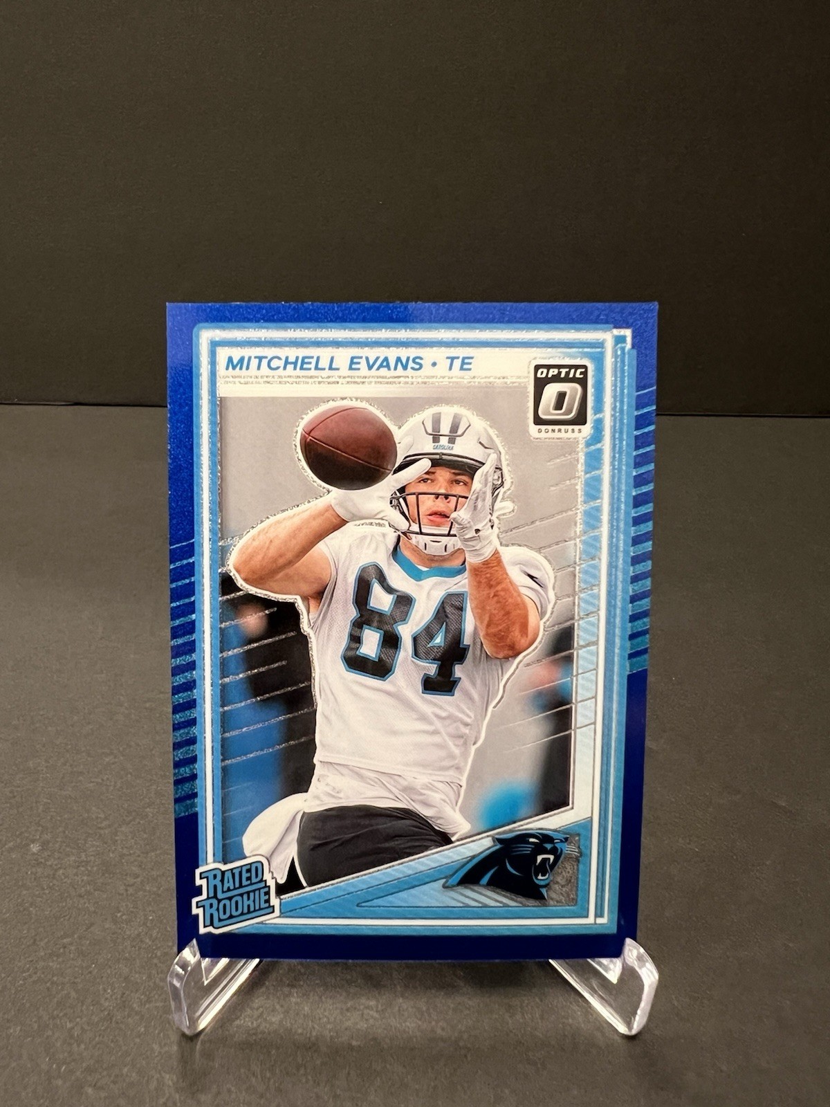 2025 Donruss Optic Blue Glitter Rated Rookie Mitchell Evans #254 Panthers SSP
