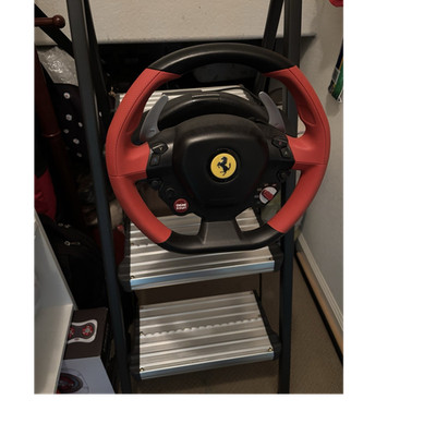 Ferrari Racing Steering Wheel Controller w/ Pedals, Wired, Red/Black