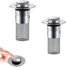 Bathroom Sink Drain Stopper Pop Up Filter Hair Catcher 2 Pack