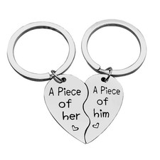 His and Her Keychain Set 2Pcs Couple Gifts for Boyfriend and Girlfriend A Pie...