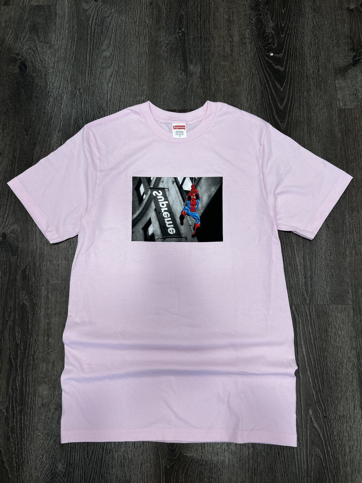 Supreme x Spider-Man Light Pink Tee SZ S Brand New