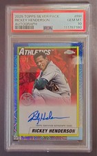⚾ Rickey Henderson 2025 Topps Silver Pack (MOJO) Red Auto SN#3/5 PSA 10