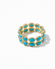 Turquoise Double Eternity Ring 10K 14K Gold D...