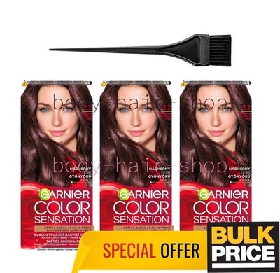 Garnier Color Sensation Haarfarbe 2.2 Iridescent Onyx Black Glossy Look 3er Pack
