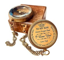 Gift for Son from Mom Dad  Engraved Compass 2" - Father to Dear Son From Dad