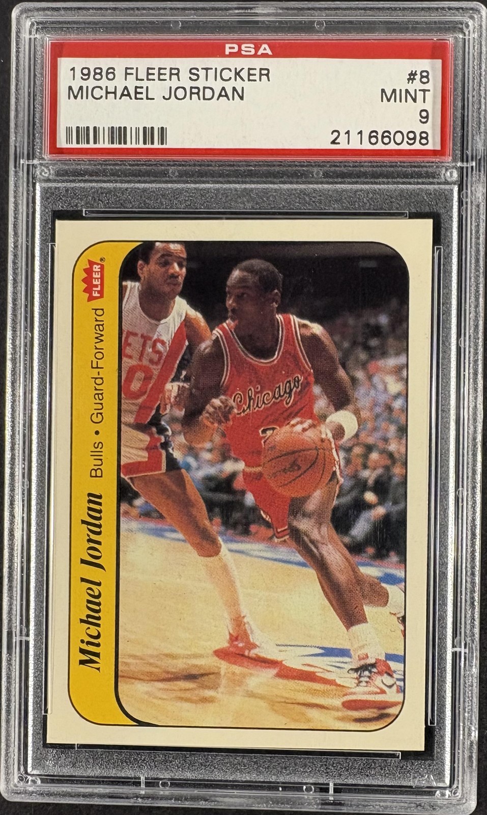 1986-87 Fleer #8 Michael Jordan Sticker PSA 9 MINT Well Centered High Grade