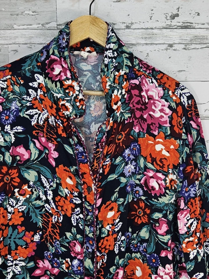 Camisa Anthropologie Floreat Abotonada Manga Larga Floral Grande Boho Foto 2 de 4