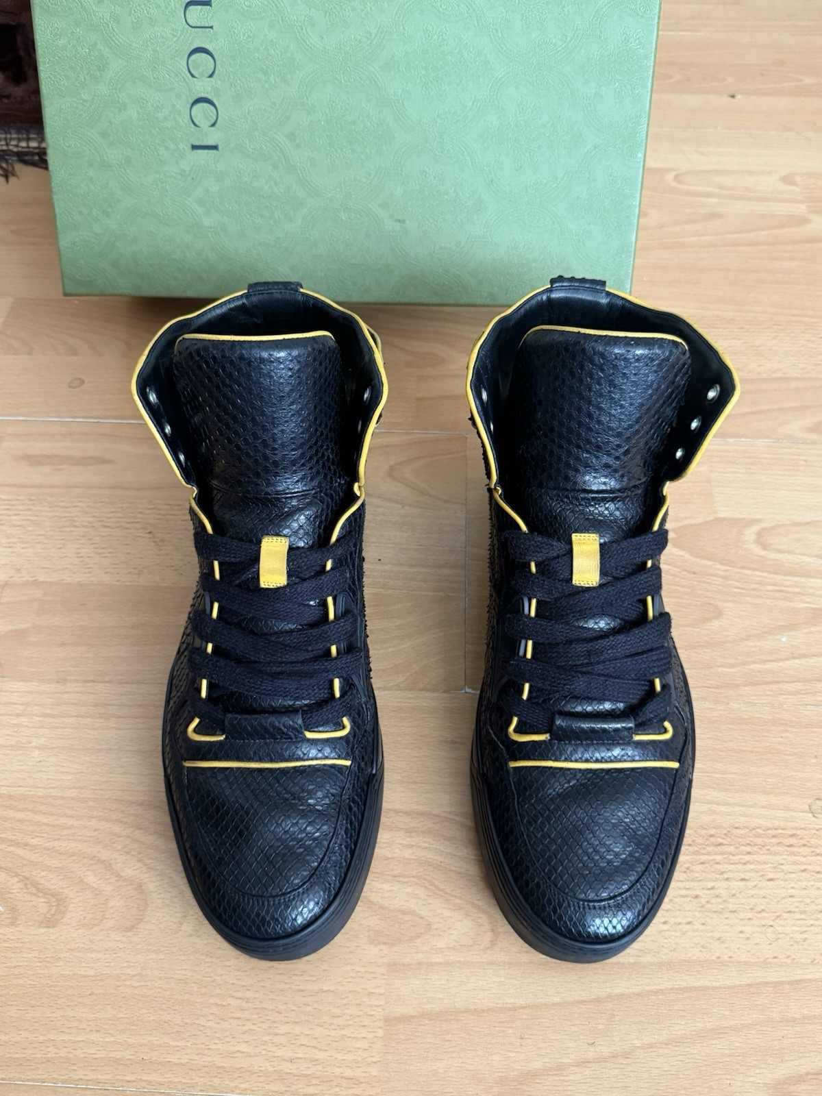 Gucci  Python Snake Skin Leather High Top Mens  S… - image 18