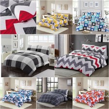 Stripes Pattern Duvet Quilt Cover Soft Easy Care Bed Linen Bedding Set All Sizes
