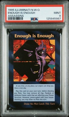 #ad #ad 1995 Illuminati NWO Assassins Enough is Enough Trump Card PSA 9 $174.99