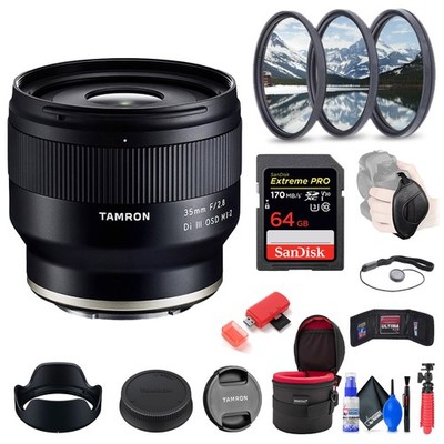 Tamron 35mm f/2.8 Di III OSD M 1:2 Lens for Sony E with Accessories