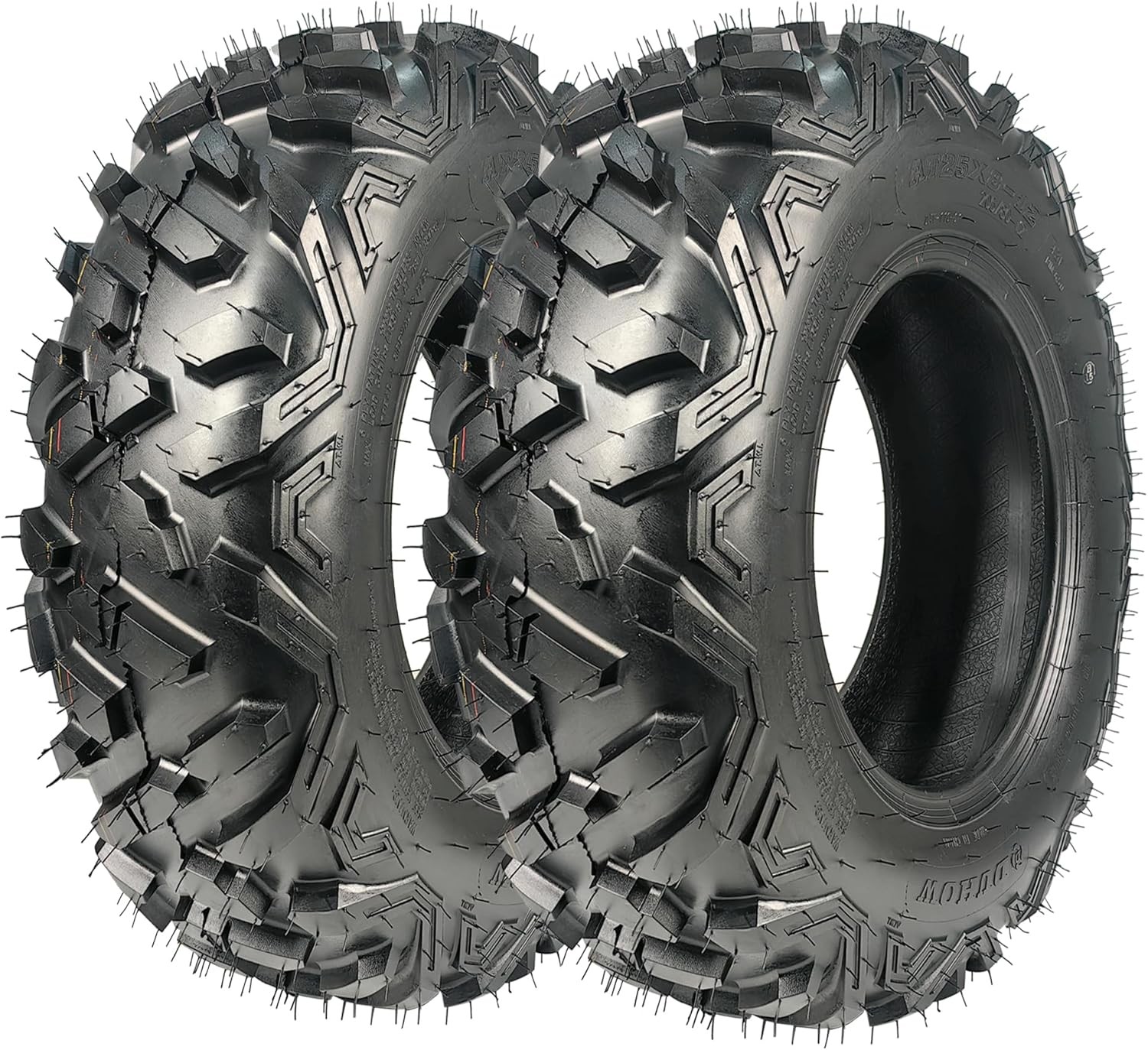 Set of 2 ATV Tires 25x10-12 All Terrain 6 Ply 25x10x12 ATV/UTV Trail Mud Tires