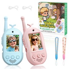 Video Walkie Talkies for Kids, 2 Pack Rechargeable Kids Video Wakey Takey