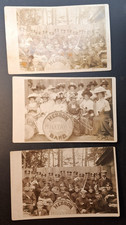 Hebron Academy Military Band 1910 RPPC Real Photo Postcards Lot 3 Maine ME Music