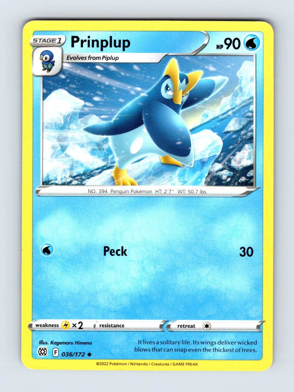 Prinplup - Brilliant Stars 036/172 - Uncommon - NM - Pokémon