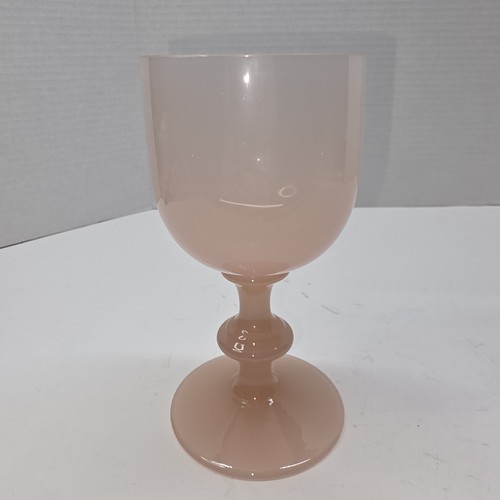 Portieux Vallerysthal France Soft Pink Opaline Water Wine Goblet Single Glass