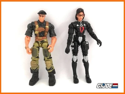 Action figures Pack GI JOE VS COBRA - FLINT vs BARONESS - Hasbro 2002 - Photo 1/4