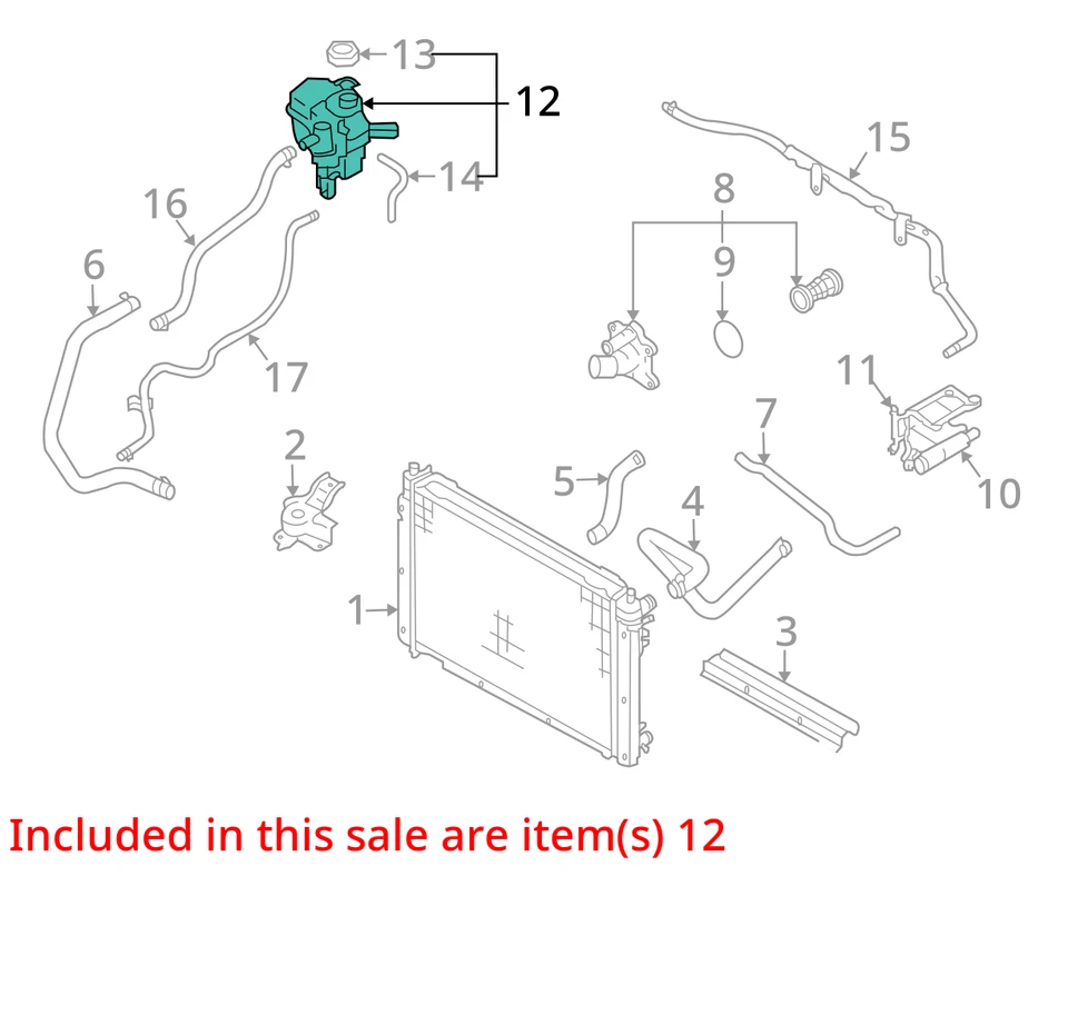 Mazda Tribute 2006 botella de desbordamiento de refrigerante fabricante original 93 k millas - LKQ434285244 Foto 4 de 4