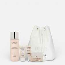 Christian Dior Mini Capture Totale Skincare Gift Set White Travel Drawstring Bag