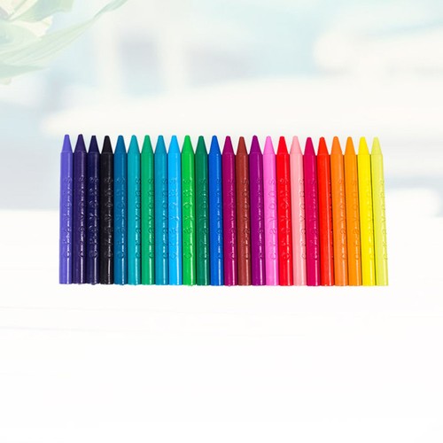 24 Color Crayons Child Toddler Colored Pencils Oil Painting Colors