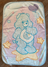 Blue Bedtime Care Bear Stars Heart Balloon Fleece Baby Blanket