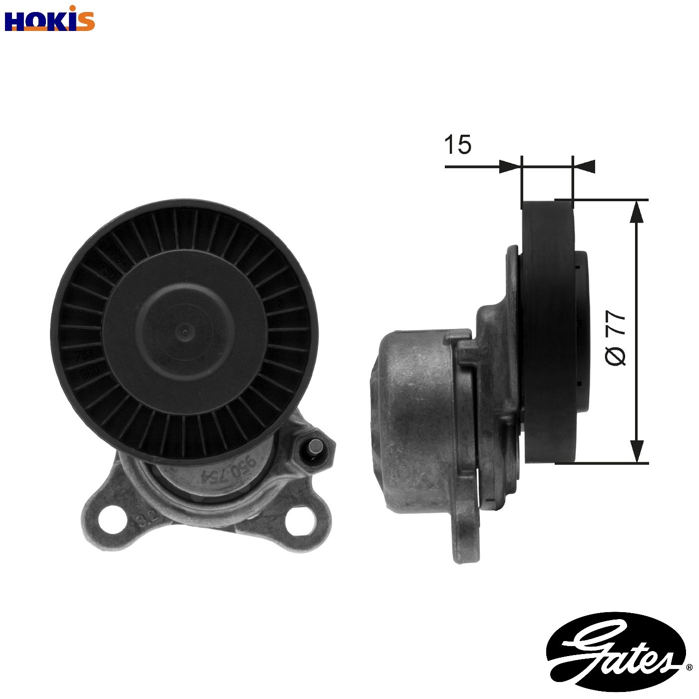 GATES T38441 Belt Tensioner, V-ribbed belt for LAND ROVER,MG,MG (NANJING),MG (SA - Image 10