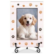 Pet Picture Frame Paw Print Photo Frame, Birthday Gifts Dog Lover Gifts for P...