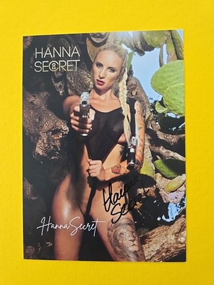 HANNA SECRET AUTOGRAMM SIGNIERT AUTOGRAPH SIGNED Autogrammkarte Erotik MODEL