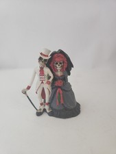Day Of The Dead Skeleton Bride And Groom Figurine Gothic Wedding Decor