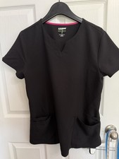 Scrubstar Women's Fashion Stretch V-Neck Scrub Top Size Medium Black Pockets
