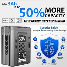 3.0Ah Replacement Lithium Battery for Kobalt 80V KB2580-06 KB580-06 KB680-06