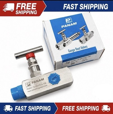  PANAM 1/2'' NPT M x F Gauge Root Valve PGRV-H-S-88-MF-SG-10K SS 