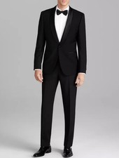  995 MSRP Hugo Boss Sky Gala Shawl Tuxedo - Black Slim 100 Wool 42R