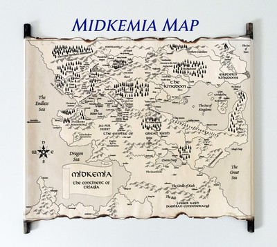 Midkemia Map on Handmade Scroll, The Continent of Triagia Map, The Riftwar Cycle