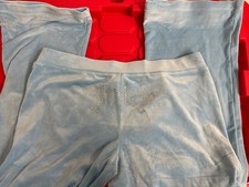 NWT Juicy Couture Light Blue Velour Track Pants Size XL