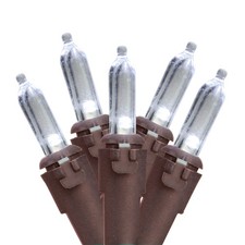 Northlight 35ct Pure White LED Mini Outdoor Christmas Lights 12.5' Brown Wire