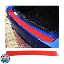 Ziciner Car Rear Bumper Protector Guard, Anti-Scratch Carbon Fiber Trunk Door