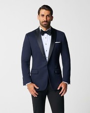 State Liberty Tuxedo Blazer Mens 40-42 Navy Blue Jacket Stretch Dinner